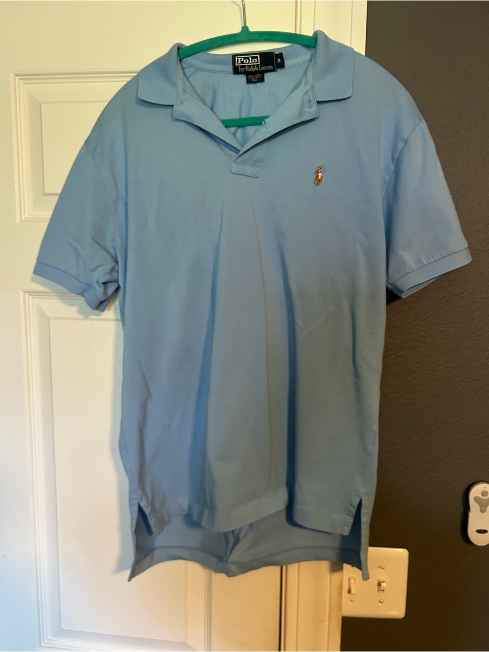 Polo by Ralph Lauren Light Blue Short-Sleeve Polo Shirt with Embroidered Pony